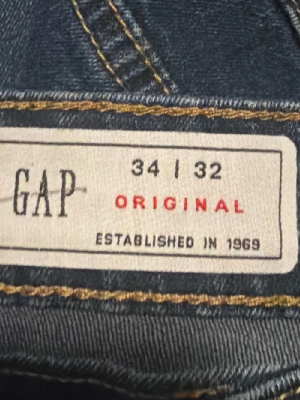 GAP Men's Straight Jeans in Dark Blue Denim